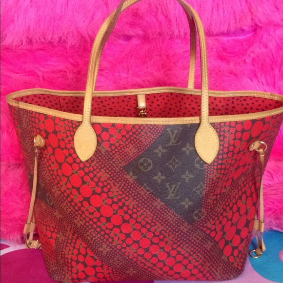 Louis Vuitton Kusama Waves Dots Neverfull Mm Rare - Picture 1 of 8